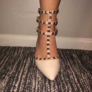 Woman’s studded heels